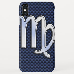 Capa Para iPhone XS Max Virgo Zodiac - Sinal no Marinho Blue Decor