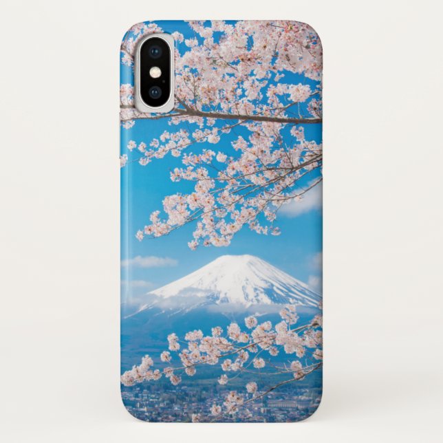 Capa Para iPhone, Case-Mate Vista de Monte Fuji com flores de cerejeira (Verso)
