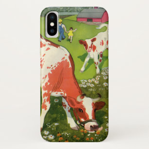 Capa Para iPhone X Viveiros, Vacas Grazando com Fazendeiro