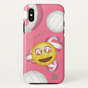 Capa Para iPhone X voleibol bonito do emoji das meninas