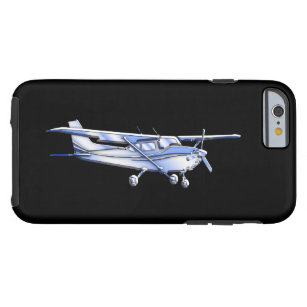 Capa Tough Para iPhone 6 Vôo clássico da silhueta de Cessna dos aviões no