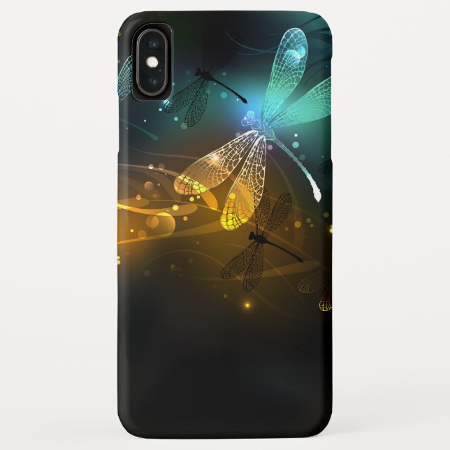 Capa Para iPhone, Case-Mate Voo luminoso verde de libélula (Verso)