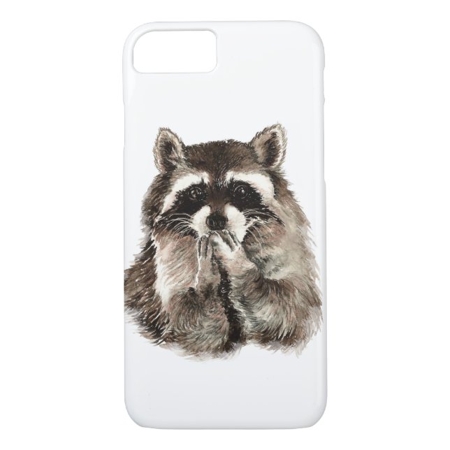 Capa Para iPhone, Case-Mate Watercolor Raccoon Animal Nature Art (Verso)