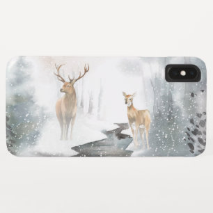 Capa Para iPhone Da Case-Mate Watercolor Stag e Deer Winter Wonderland