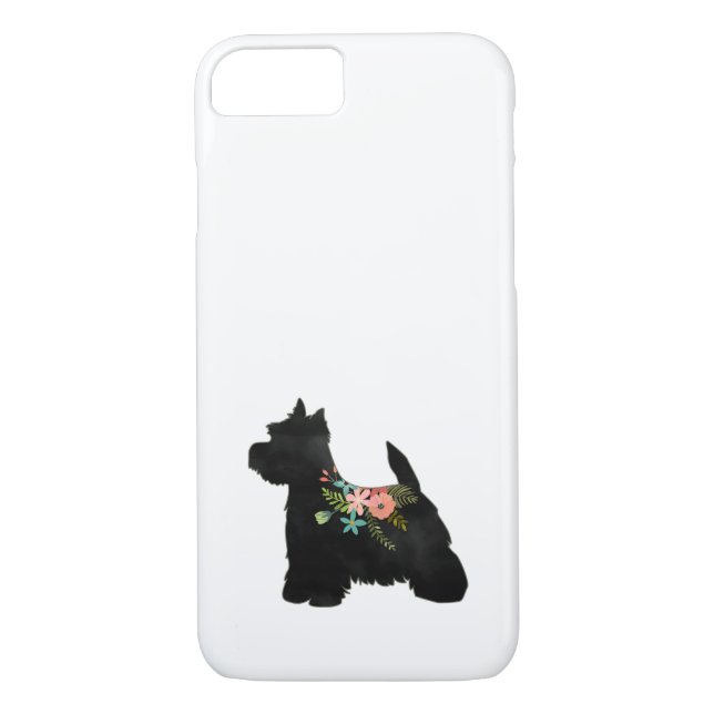 Capa Para iPhone, Case-Mate Westie Dog Breed Boho Floral Silhouette (Verso)