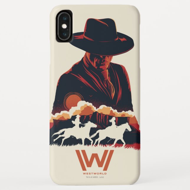 Capa Para iPhone, Case-Mate Westworld | Homem na Silhueta do Deserto Negro (Verso)
