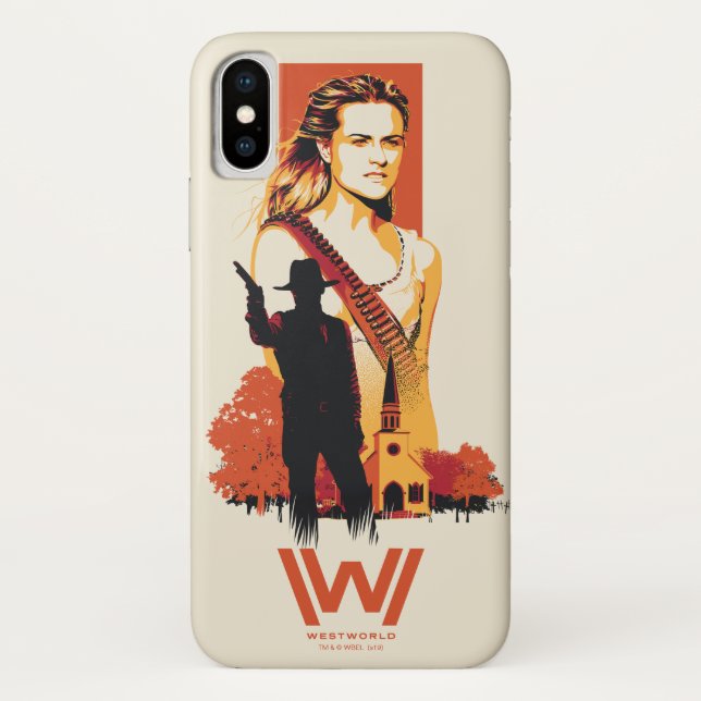 Capa Para iPhone, Case-Mate Westworld | Wyatt & Man em preto na Igreja Branca (Verso)