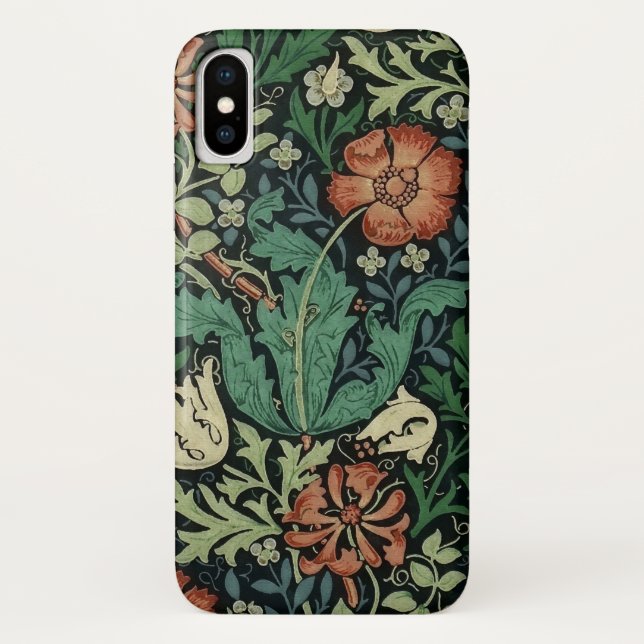 Capa Para iPhone, Case-Mate William Morris Compton Floral Art Nouveau Pattern (Verso)