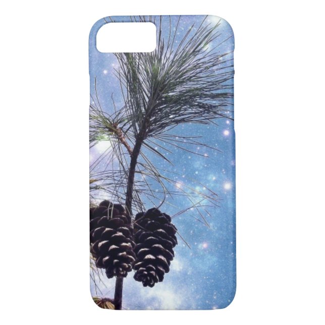 Capa Para iPhone, Case-Mate Winter Pine Cones sob um céu noturno estrelado (Verso)