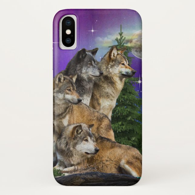 Capa Para iPhone, Case-Mate Wolf e Moon (Verso)