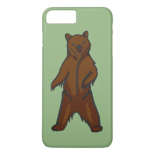 Capa iPhone 8 Plus/7 Plus Woodland Cute Animal Brown Grizzly Bear