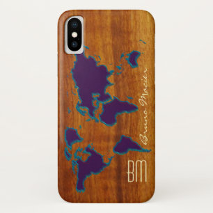 Capa Para iPhone Da Case-Mate worldmap de madeira personalizado