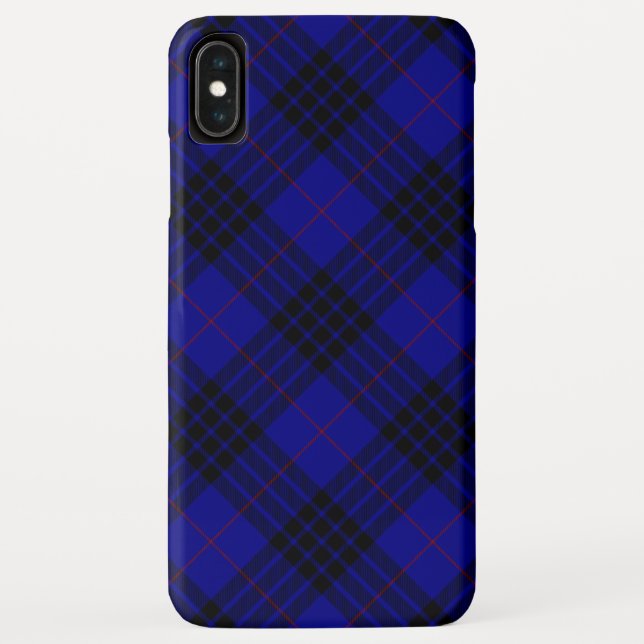 Capa Para iPhone, Case-Mate xadrez azul preto tartan MacKay (Verso)