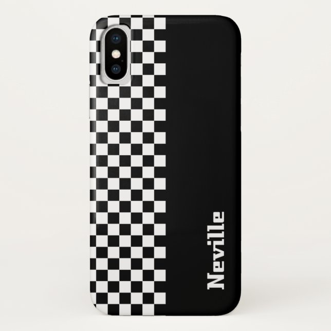 Capa Para iPhone, Case-Mate Xadrez Bicolor Personalizado (Verso)