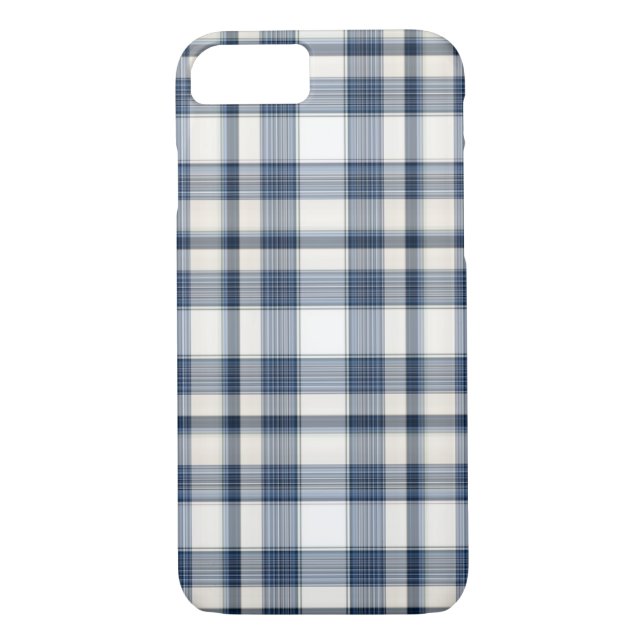 Capa Para iPhone, Case-Mate Xadrez branca azul 1 (Verso)
