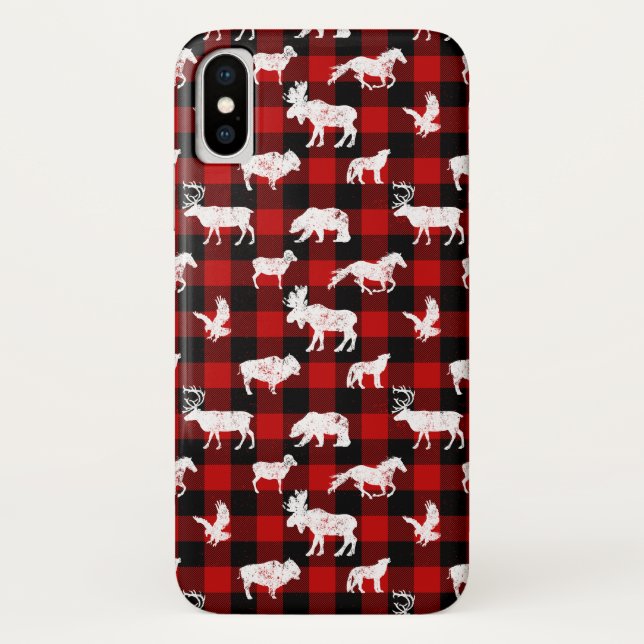 Capa Para iPhone, Case-Mate Xadrez Búfalo Cabina Lumberjack Check Red (Verso)