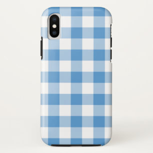 Capa Para iPhone X Xadrez de Buffalo Azul Claro e Branco iPhone X Cas