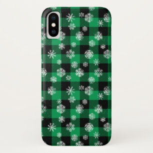 Capa Para iPhone Da Case-Mate Xadrez de Buffalo Verde em Flocos de Neve