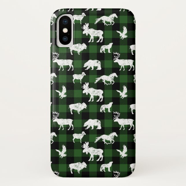 Capa Para iPhone, Case-Mate Xadrez de Buffalo Verde Lumberjack (Verso)