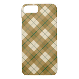 Capa Para iPhone Da Case-Mate Xadrez diagonal no ouro com listra verde