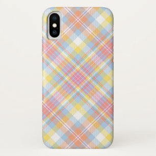 Capa Para iPhone X Xadrez Pastel da listra