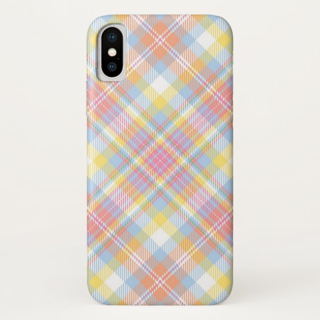 Capa Para iPhone, Case-Mate Xadrez Pastel da listra (Verso)