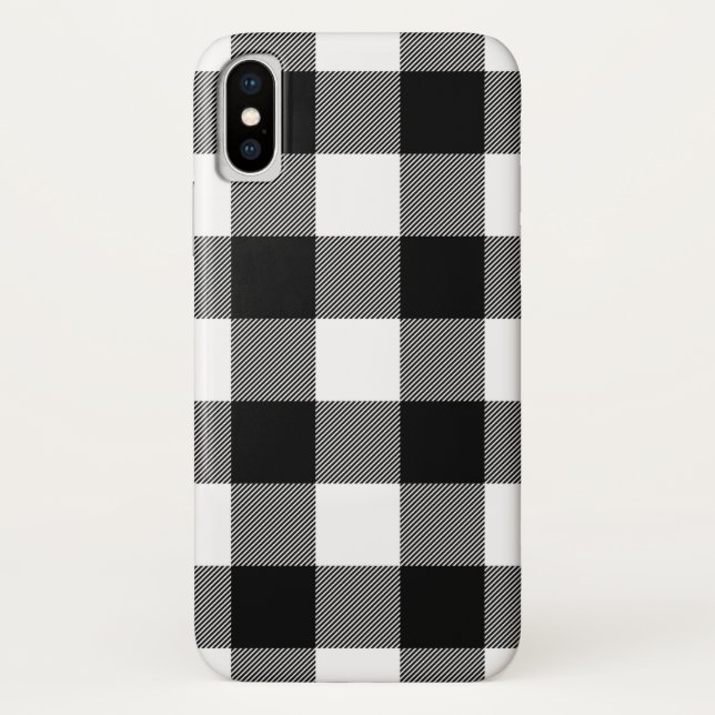 Capa Para iPhone, Case-Mate Xadrez preta e branca (Verso)