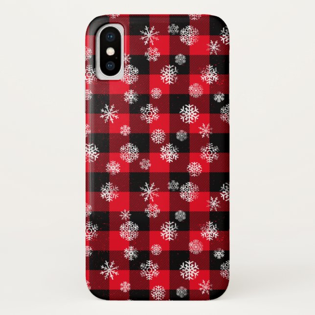 Capa Para iPhone, Case-Mate Xadrez Red Buffalo Snowflakes (Verso)