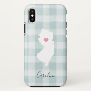 Capa Para iPhone Da Case-Mate Xadrez Rustic Mint Silhouette do Estado de Nova Je