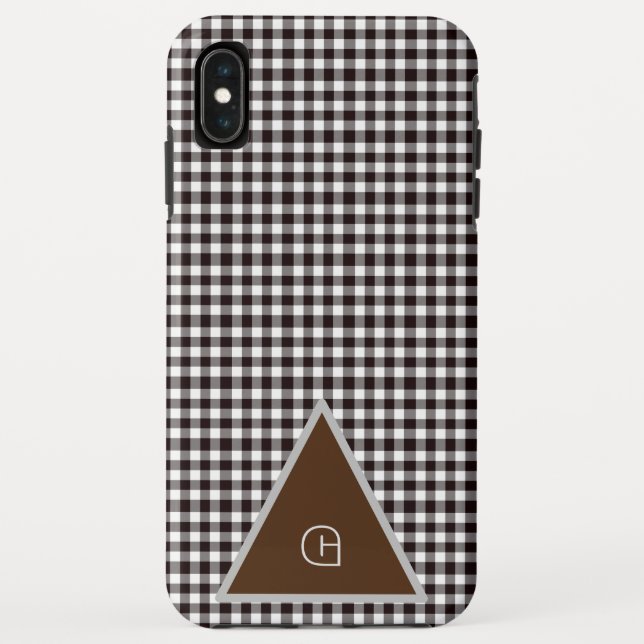 Capa Para iPhone, Case-Mate Xadrez Rústico Chique Monograma (Verso)