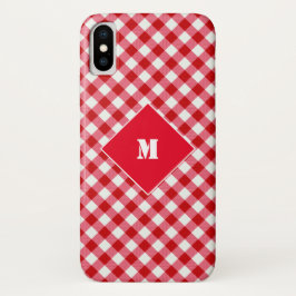Capa Para iPhone Da Case-Mate xadrez tartan clássico branco vermelho