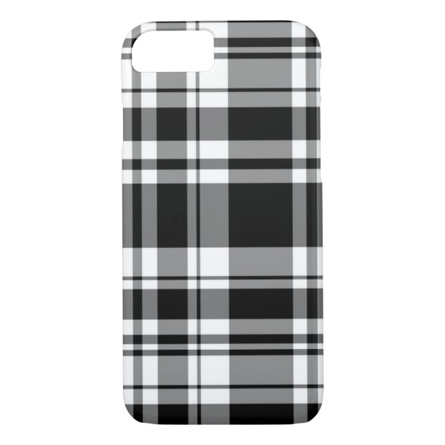 Capa Para iPhone, Case-Mate xadrez típica de tartan branco preto (Verso)