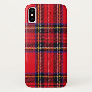 Capa Para iPhone X Xadrez vermelha de Stewart tartan