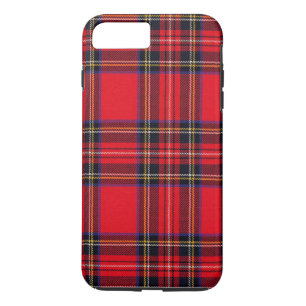 Capa iPhone 8 Plus/7 Plus Xadrez vermelha de Stewart tartan