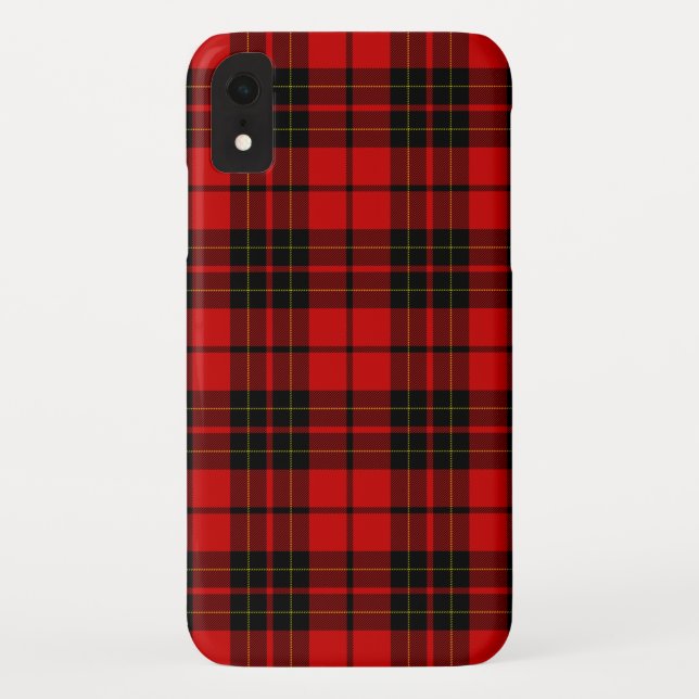 Capa Para iPhone, Case-Mate Xadrez vermelha do Brodie tartan (Verso)