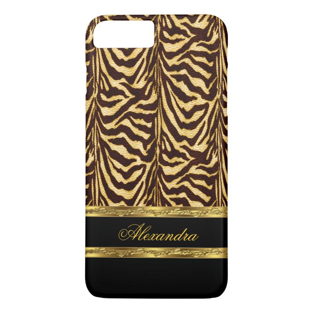Capa Para iPhone, Case-Mate Zebra Selvagem Elegante Preto e Dourado (Verso)