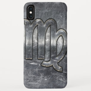 Capa Para iPhone XS Max Zodíaco do Virgo no estilo afligido prata