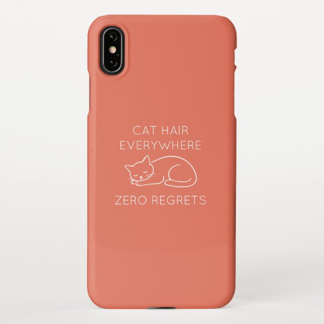 Capa Para iPhone Cat hair everywhere zero regrets (Verso)