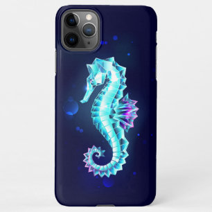 Capa Para iPhone Cavalo de Gelo Cristal em Fundo Azul