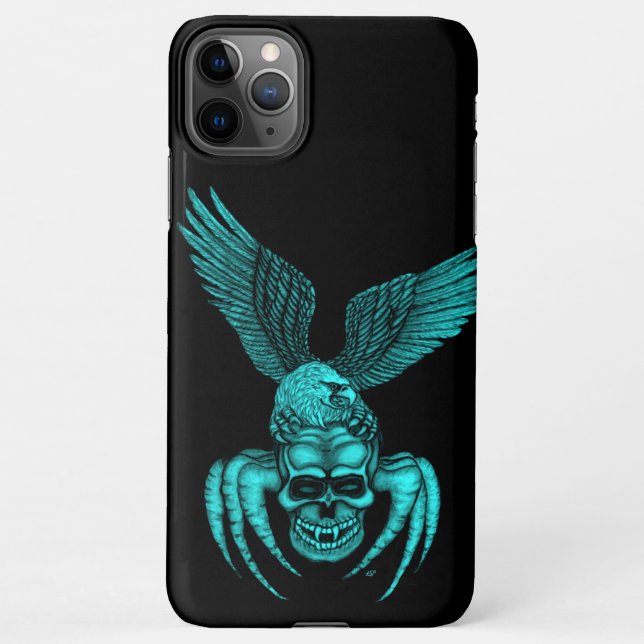 Capa Para iPhone Caveira-aranha com águia (Verso)