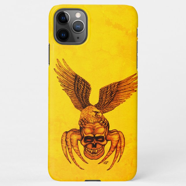 Capa Para iPhone Caveira-aranha com águia (Verso)