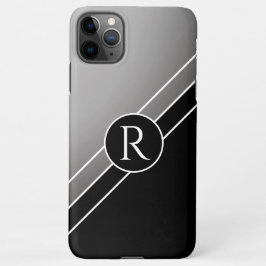 Capa Para iPhone Círculo de Monograma Branco, Linhas Diagonais, Cin