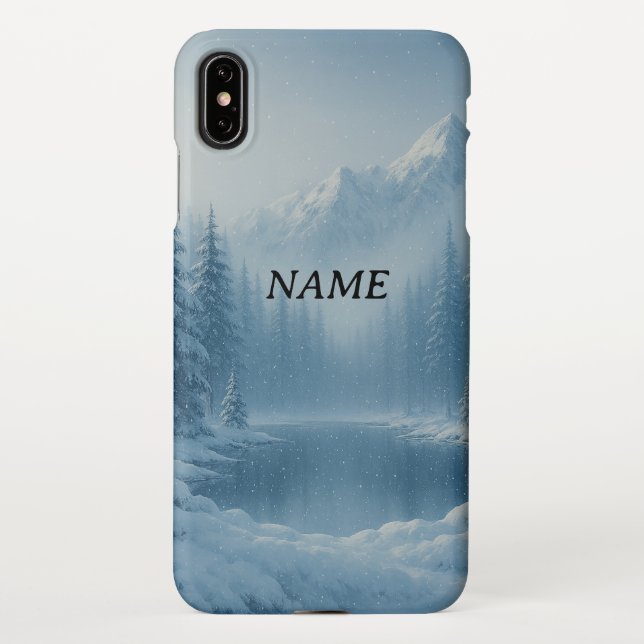 Capa Para iPhone Cobrir de Inverno Personalizado da Montanha (Verso)