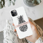 Capa Para iPhone Cor d'água, Rosa e Cinza | Seu nome<br><div class="desc">Cor d'água,  Rosa e Cinza | Seu nome</div>