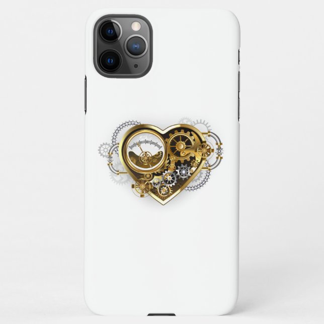 Capa Para iPhone Coração Steampunk com Manômetro (Verso)