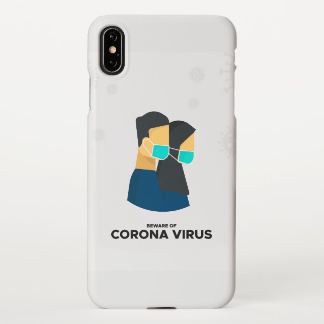 Capa Para iPhone Cuidado com a Capa de telefone de coronavírus (Verso)