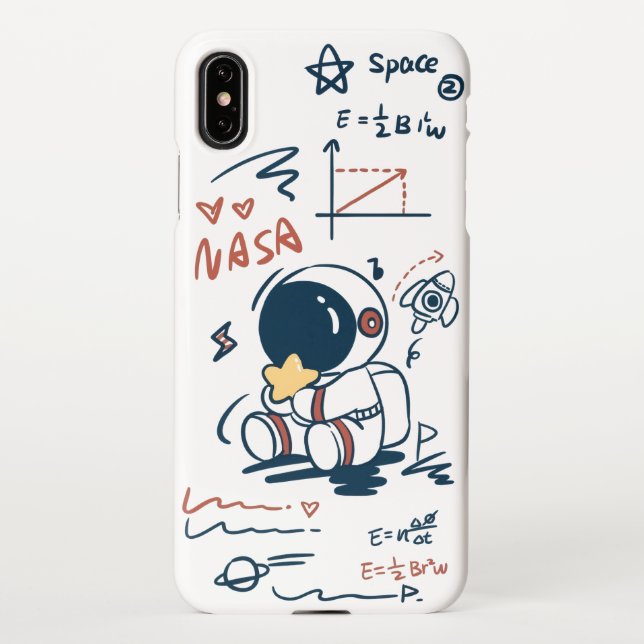 Capa Para iPhone  Cute Astronaut Space Cartoon iPhone XS Max Case (Verso)