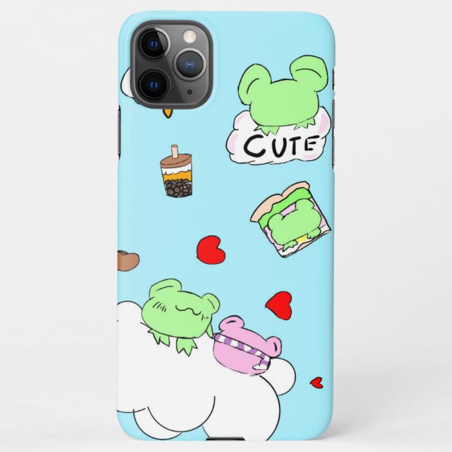 Capa Para iPhone Cute cloud food frog phone case (Verso)