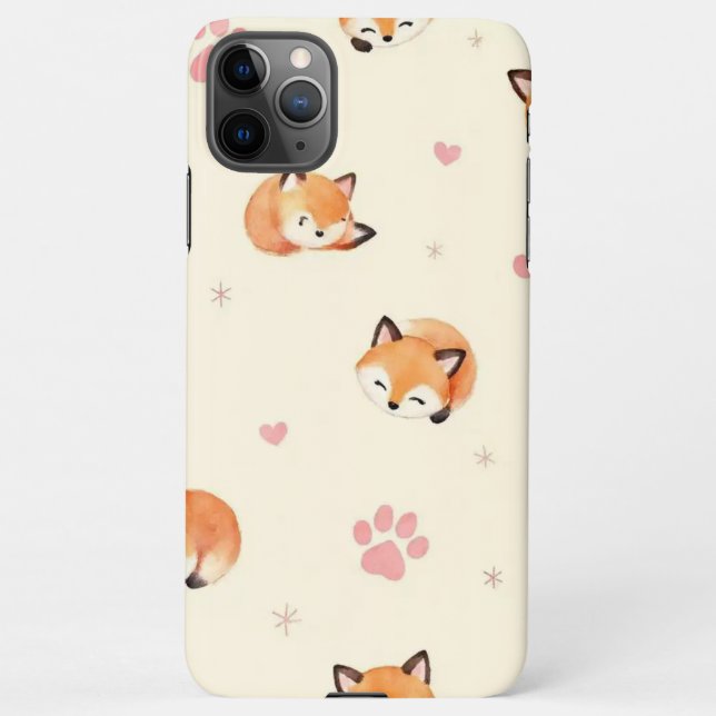 Capa Para iPhone Cute Sleeping Fox Pattern Phone Case (Verso)