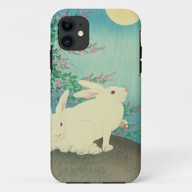 Capa Para iPhone Da Case-Mate 月と兎, coelhos do 古邨 & lua, Koson, Ukiyo-e (Verso)